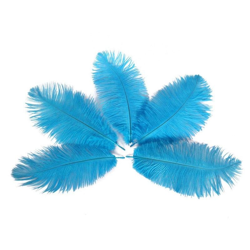 Wholasale Lake Blue Ostrich Feather 15-70cm 10-200pcs/Lot DIY Jewelry feathers for Craft Making&Wedding Party Decoration plumes