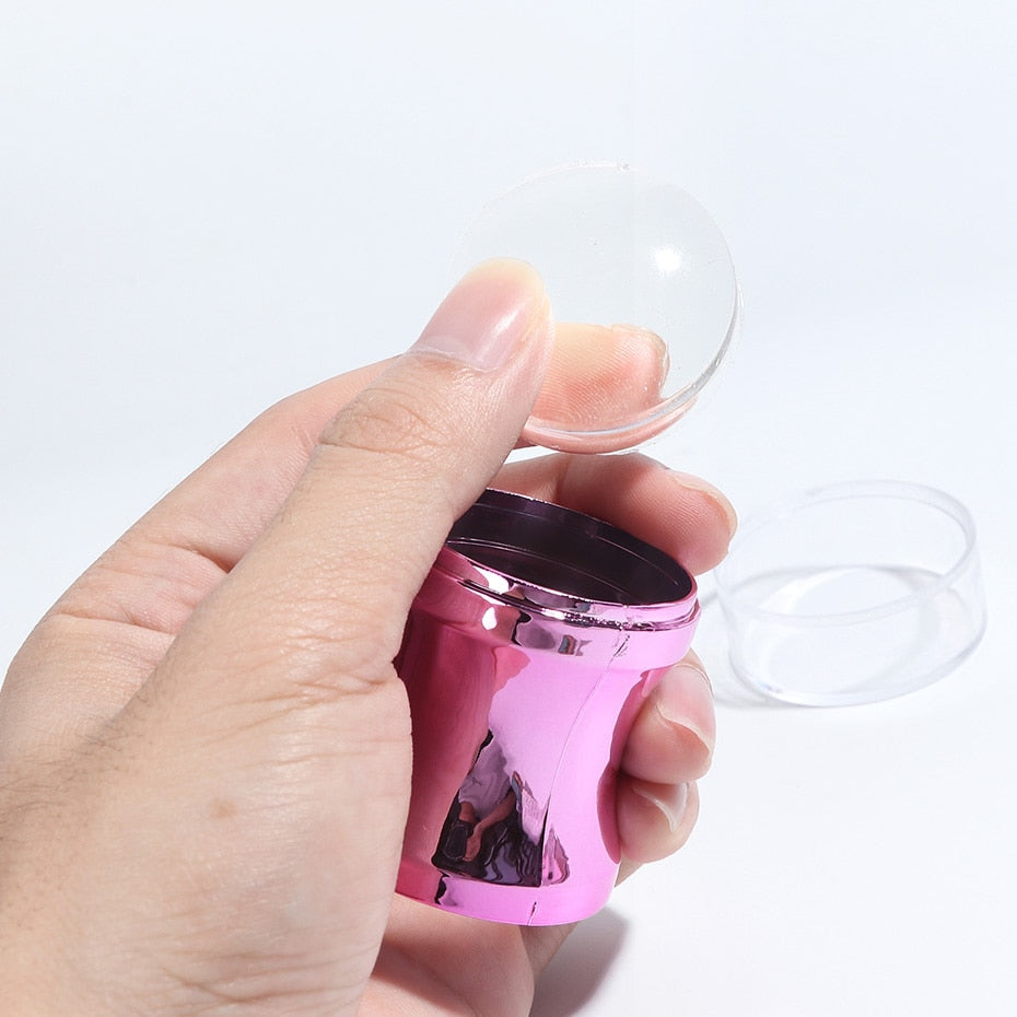 3pcs Silicone Nail Stamper Scraper Set Metallic Handle Nail Art Stamp For Stamping Polish Print Manicure Image Plate Tool JI1033