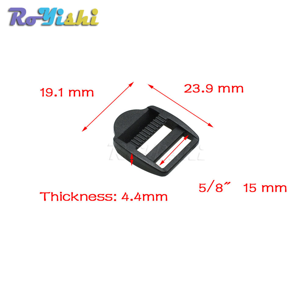 Ladder Lock Slider Plastic Buckles Backpack Straps Webbing Black+Wholesale