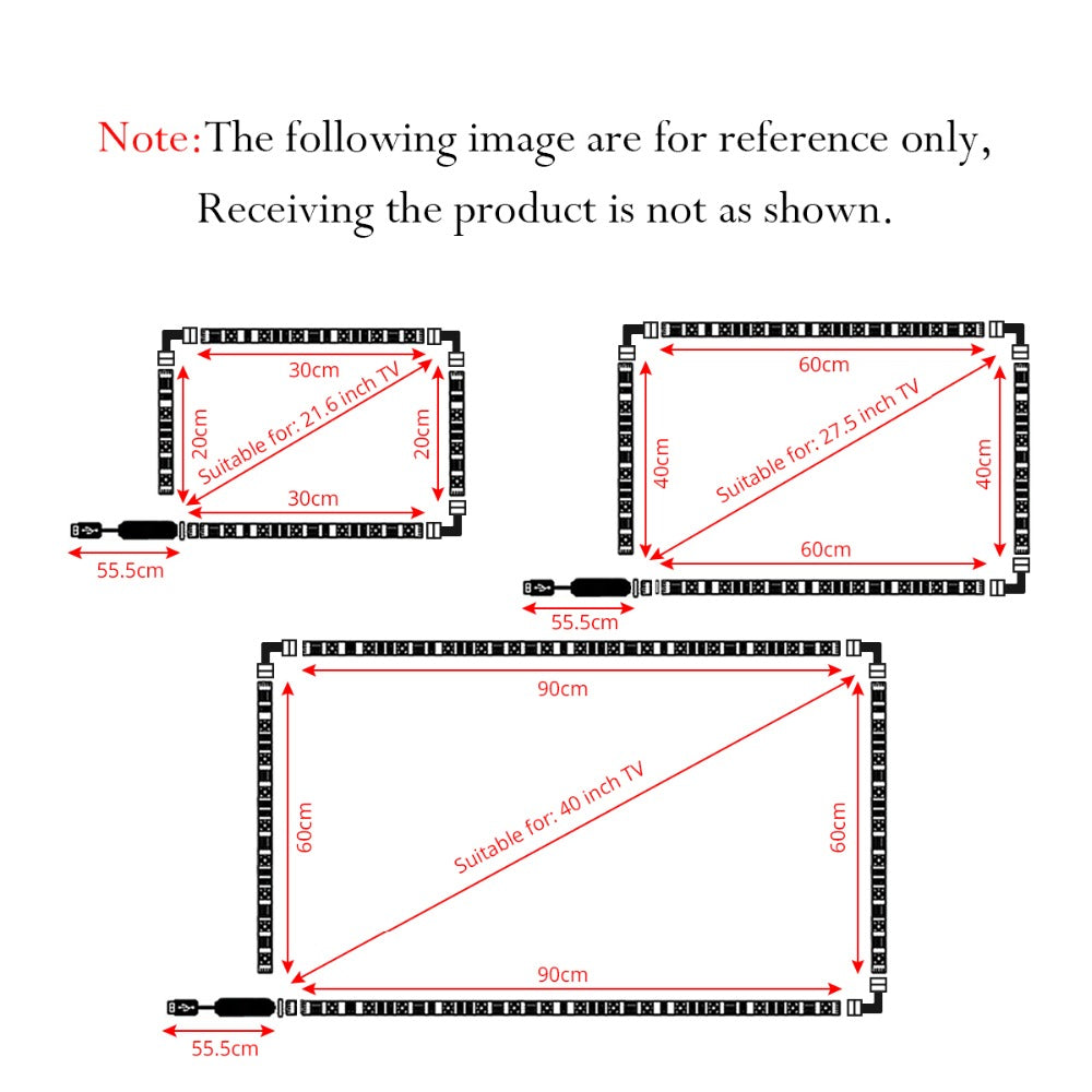 1M 2M 3M LED TV Backlight RGB Neon lamp 5050SMD LED Strip Light For TV HDTV background Lighting with 24 keys remote control