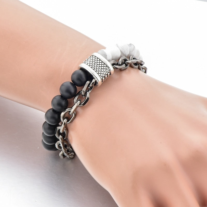 ATTRACTTO Cuban Link Chain Bracelets Bangles For Women Men Stainless Steel Bracelet Handmade Jewelry Distance Bracelet SBR190037