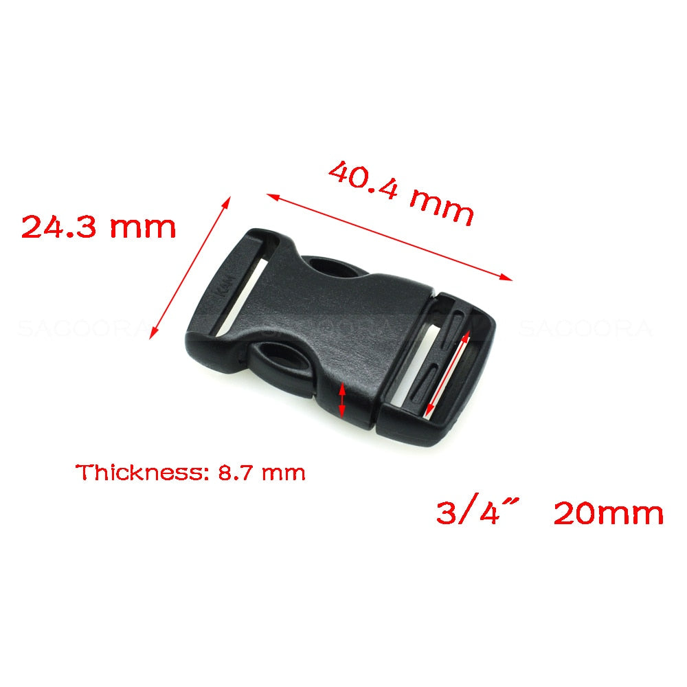 20mm 25mm 32mm 38mm 50mm Plastic Buckle black Arched&Inner Detach Buckle For Backpack Straps Outdoor sports backpack