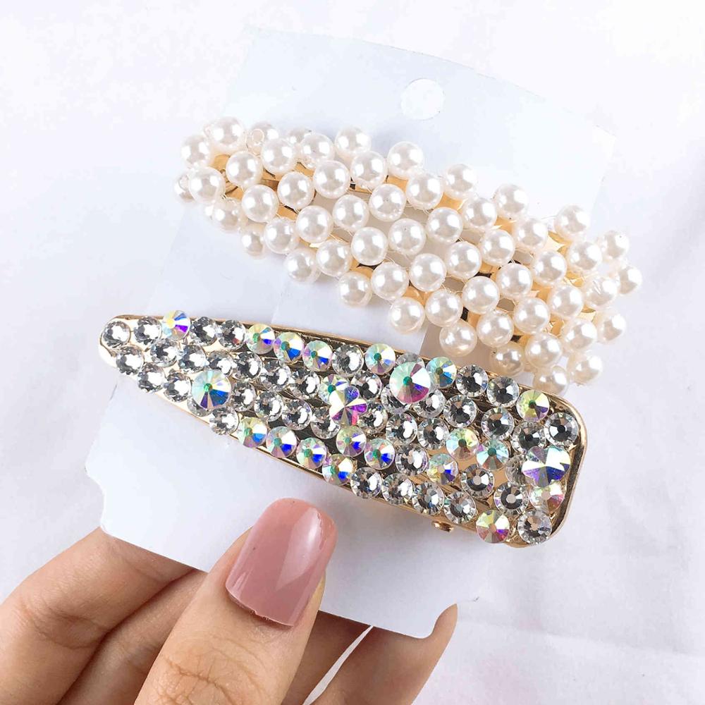 1Set Popular Pearl Hair Clips Fashionable Woman Summer Hair accessories Hairpins BB Clip Styling Tools Barrettes Headwear