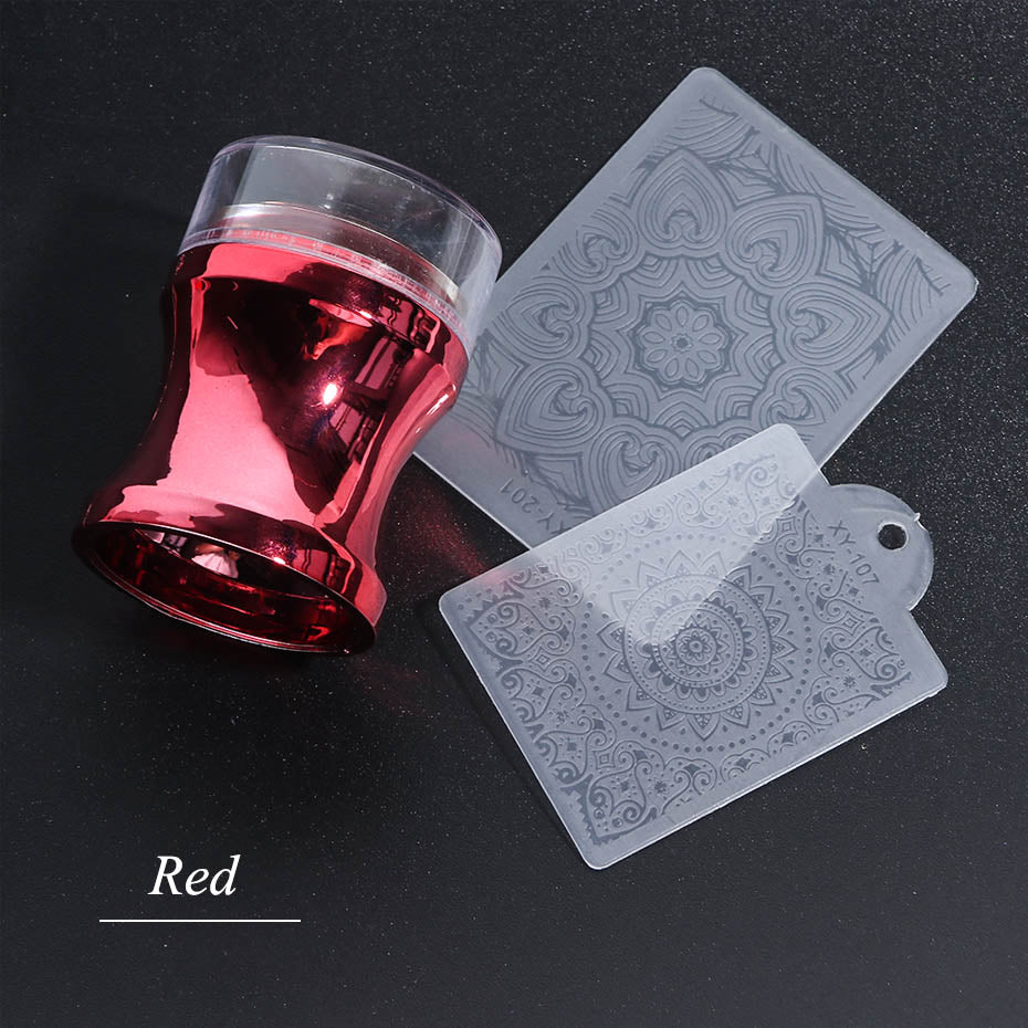 3pcs Silicone Nail Stamper Scraper Set Metallic Handle Nail Art Stamp For Stamping Polish Print Manicure Image Plate Tool JI1033