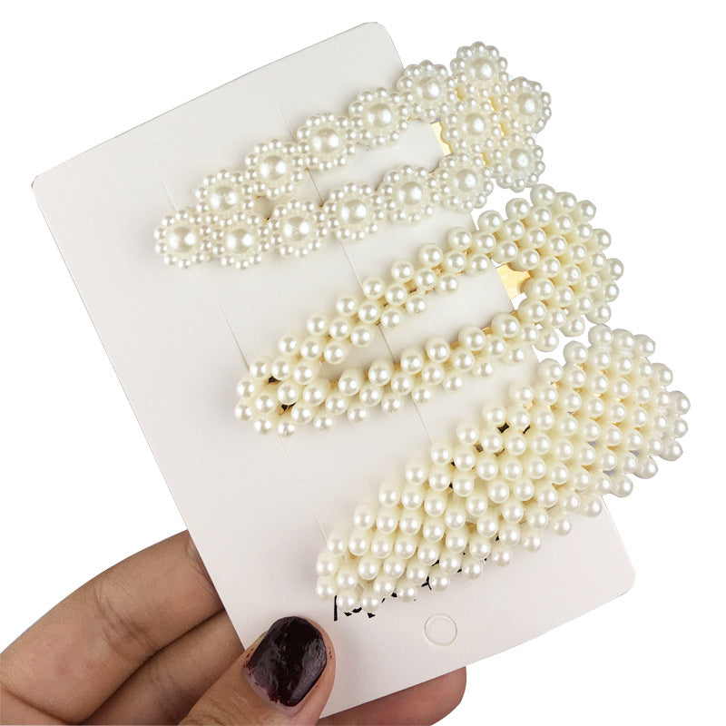 1Set Popular Pearl Hair Clips Fashionable Woman Summer Hair accessories Hairpins BB Clip Styling Tools Barrettes Headwear