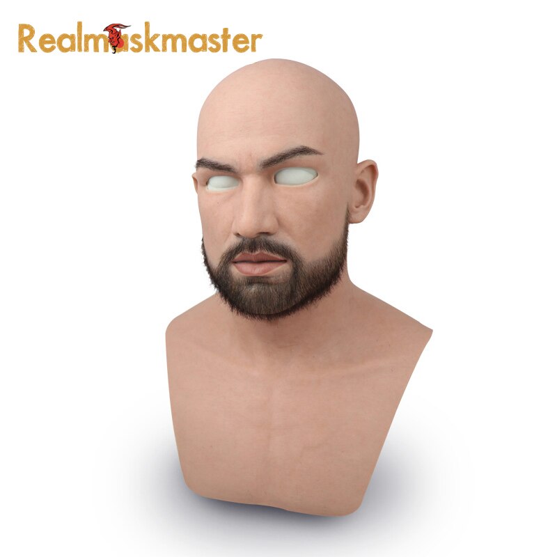 Realmaskmaster male latex realistic adult silicone full face mask for man cosplay party mask fetish real skin
