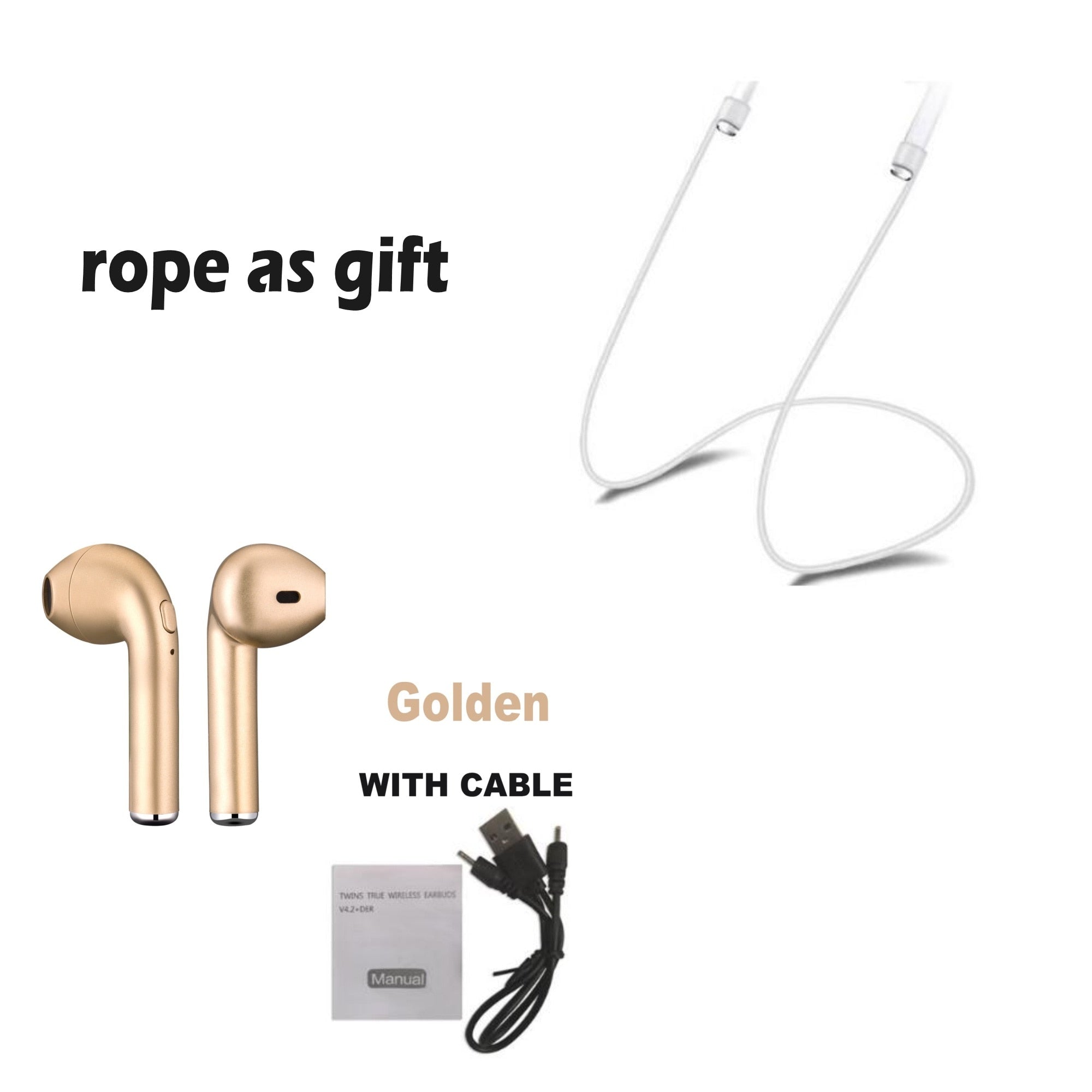 VSDTK I7 i7s tws wireless Bluetooth Earphone Earbuds Head With Mic with cables for iphone 6 7 8 X Xs XR xiaomi all smart phones