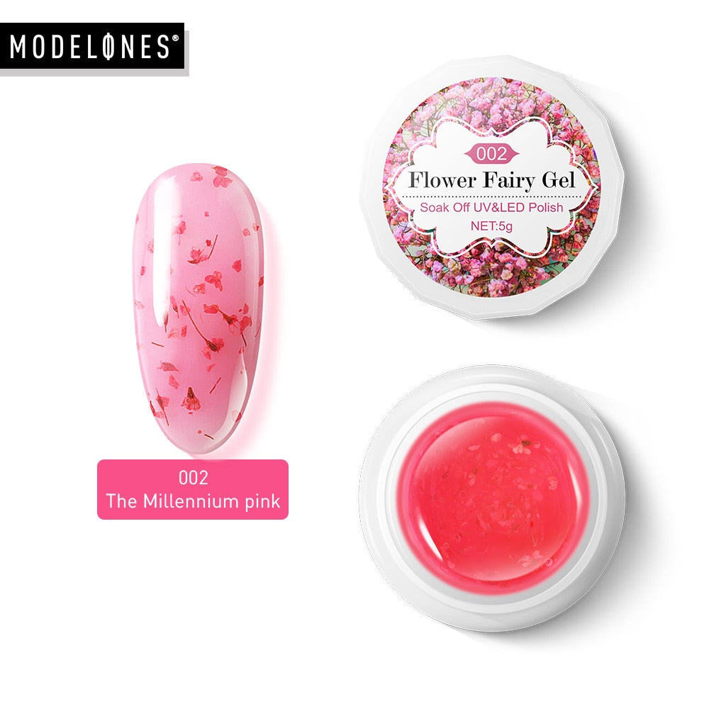 Modelones Platinum Glitter Led Gel Soak Off Nail Gel Lacquer Shiny Sequins Decorations UV Gel Varnish Painting Flowers UV Polish