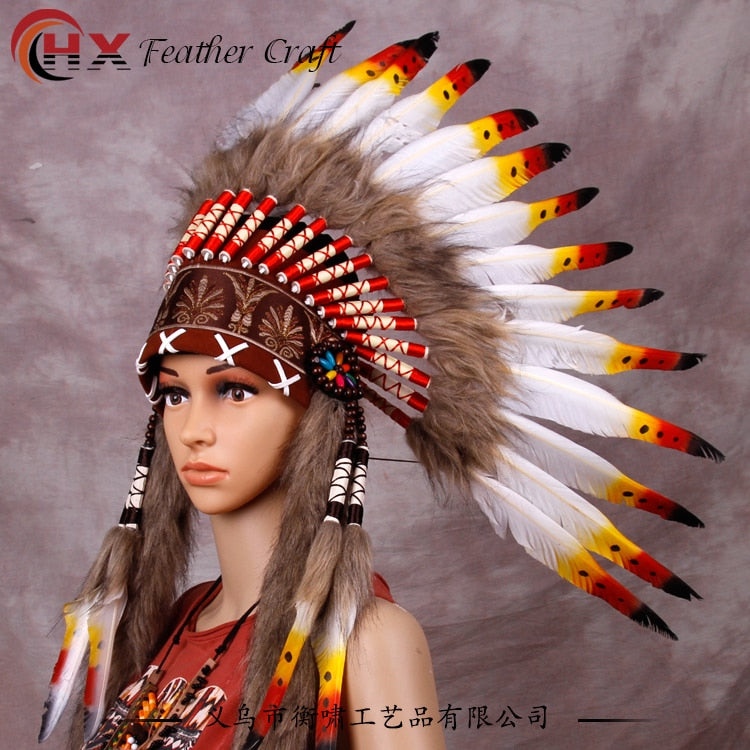 Indian Feather headdress handmade feather costumes native feather headdress war bonnet indian feather hat