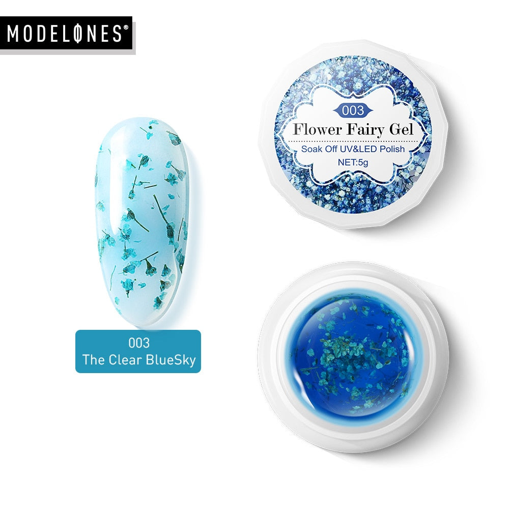 Modelones Platinum Glitter Led Gel Soak Off Nail Gel Lacquer Shiny Sequins Decorations UV Gel Varnish Painting Flowers UV Polish