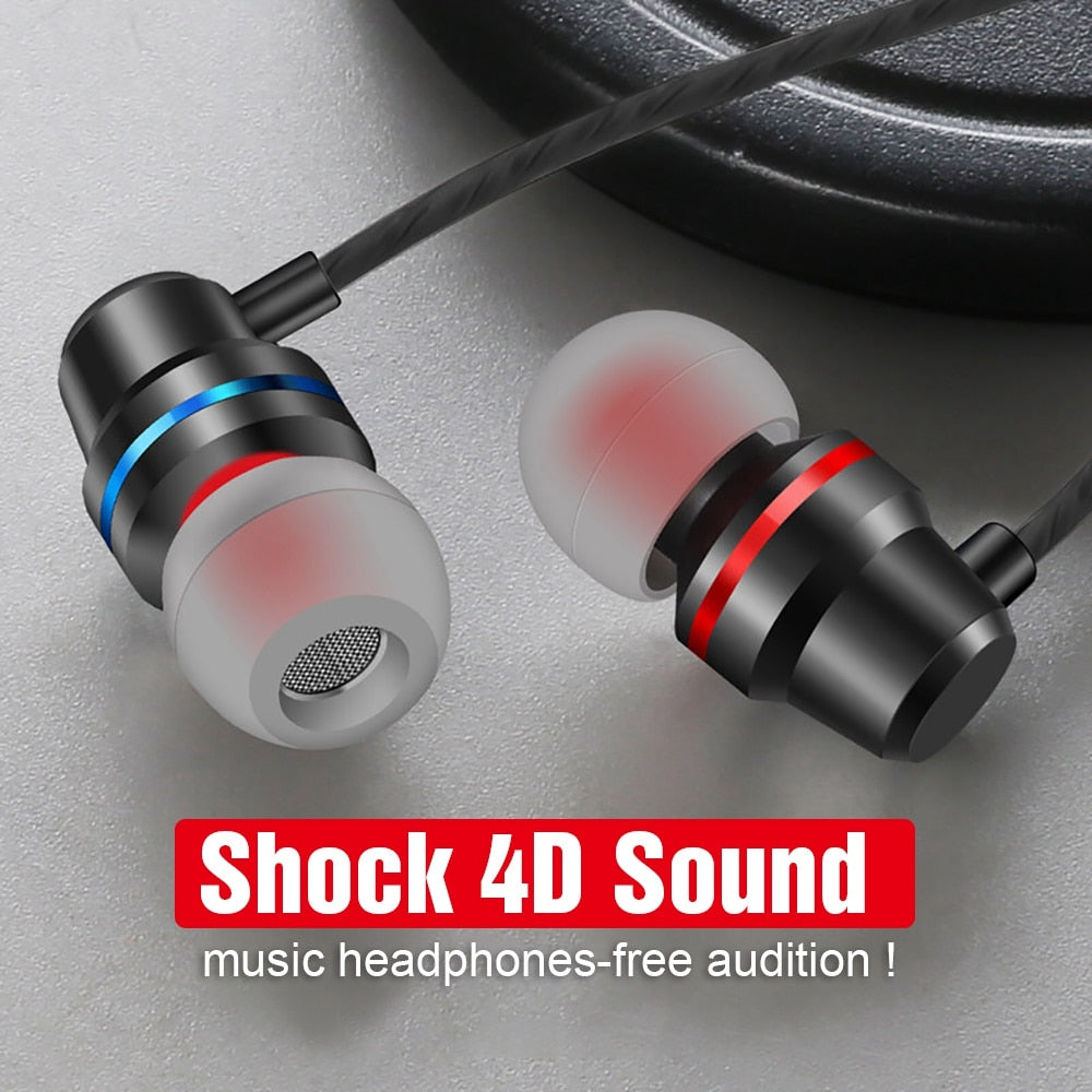 TOMKAS Wired Earbuds Headphones 3.5mm In Ear Earphone Earpiece With Mic Stereo Headset 5 Color For Samsung Xiaomi Phone Computer