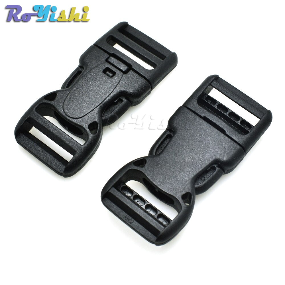 Plastic Dual Adjustable & Security Double Lock Buckle for Tactical Belts Black