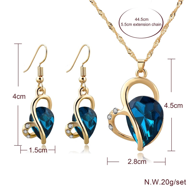 ATTRACTTO Fashion Tree of Life Jewelry Necklace Earrings Sets Gold For Women Bridal Elegant Lady Wedding Jewelry Set SET160008GD