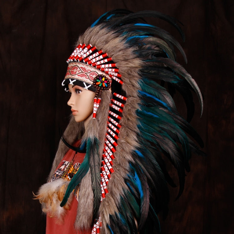 Indian Feather headdress handmade feather costumes native feather headdress war bonnet indian feather hat