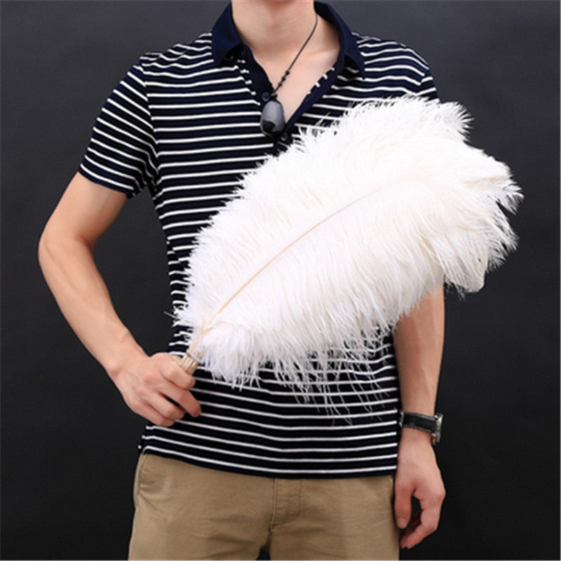Wholasale Elegant White Ostrich Feathers for Crafts 15-75cm Wedding Party Supplies Carnival Dancer Decoration plumas Plumages