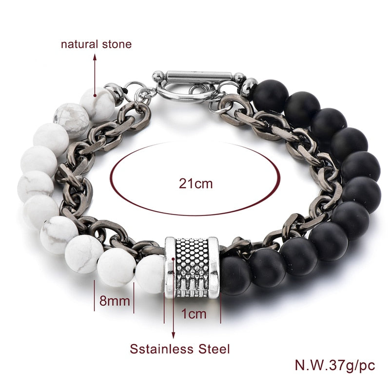 ATTRACTTO Cuban Link Chain Bracelets Bangles For Women Men Stainless Steel Bracelet Handmade Jewelry Distance Bracelet SBR190037