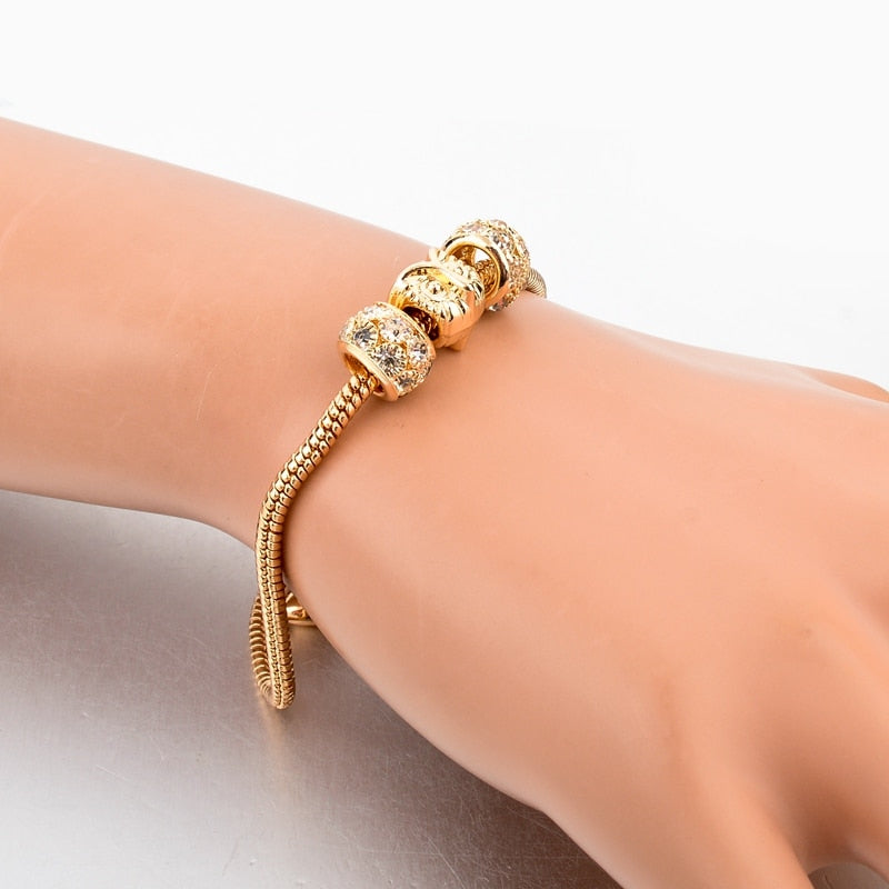 ATTRACTTO Owl Charm Bracelets For Women Luxury Gold Chain Bracelets & Bangles Jewelry Pulseras personalized Bracelet SBR160013