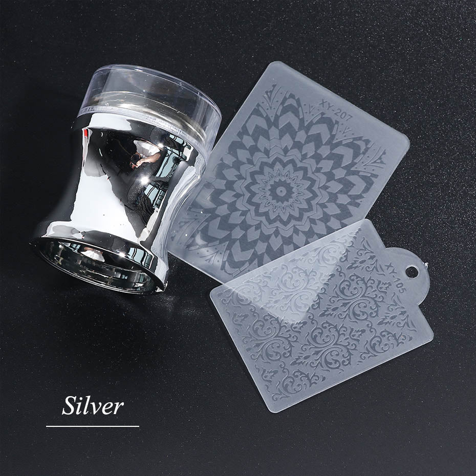 3pcs Silicone Nail Stamper Scraper Set Metallic Handle Nail Art Stamp For Stamping Polish Print Manicure Image Plate Tool JI1033