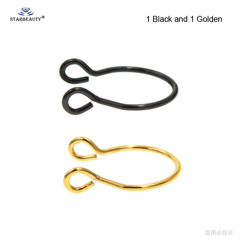 Starbeauty2pcs/lot U Shaped Fake Nose Ring Hoop Septum Rings Titanium Nose Piercing Earrings Fake Piercing Oreja Pircing Jewelry