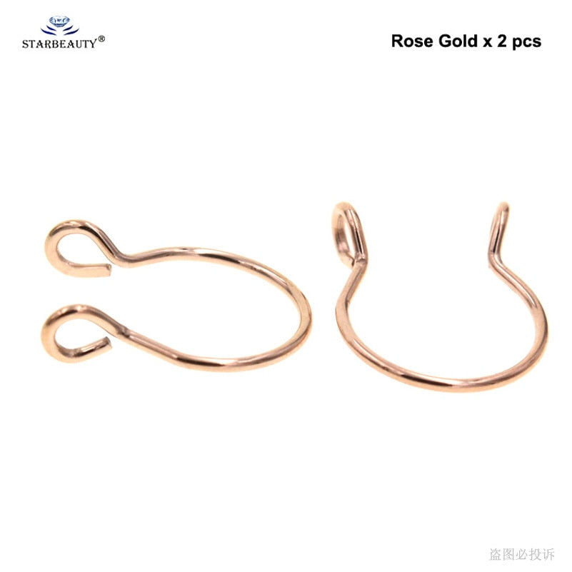 Starbeauty2pcs/lot U Shaped Fake Nose Ring Hoop Septum Rings Titanium Nose Piercing Earrings Fake Piercing Oreja Pircing Jewelry