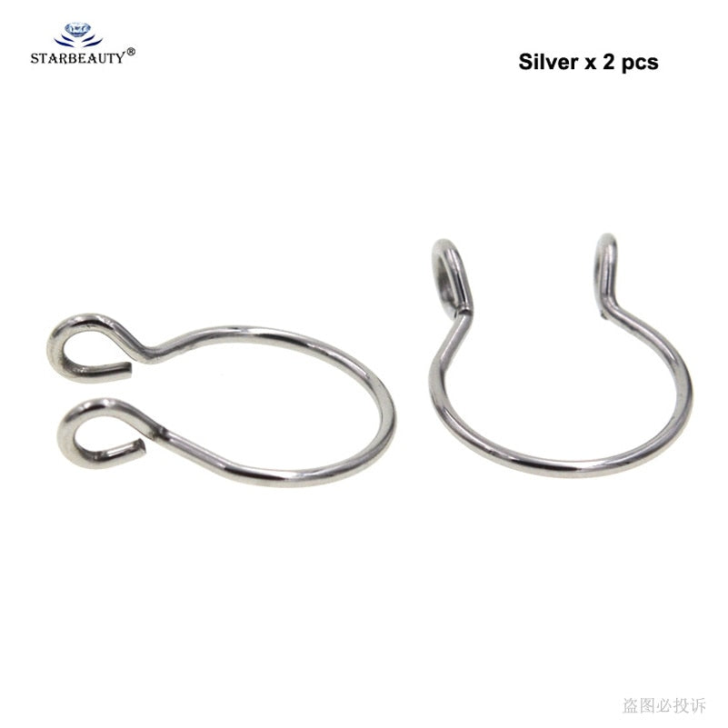 Starbeauty2pcs/lot U Shaped Fake Nose Ring Hoop Septum Rings Titanium Nose Piercing Earrings Fake Piercing Oreja Pircing Jewelry