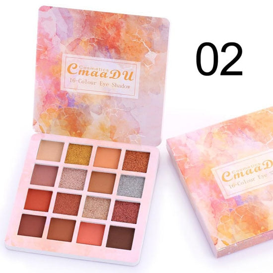 16/18 Colors Nude Glitter Eyeshadow Matte Shimmer Palette Long Lasting Waterproof Mineral Powder Eye Shadow Makeup Cosmetic Kit