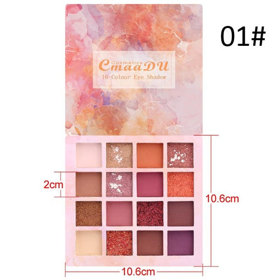 16/18 Colors Nude Glitter Eyeshadow Matte Shimmer Palette Long Lasting Waterproof Mineral Powder Eye Shadow Makeup Cosmetic Kit