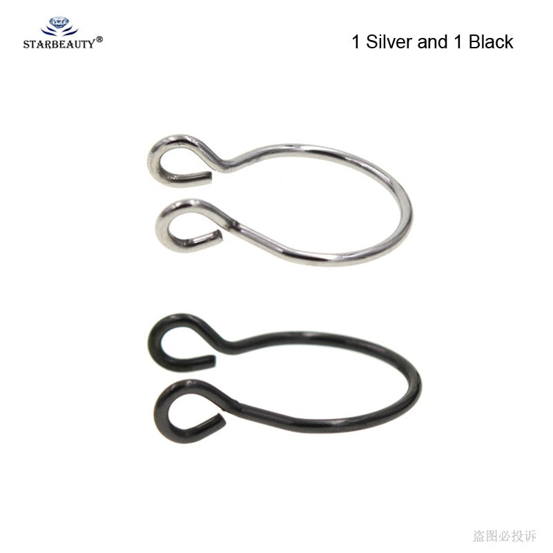 Starbeauty2pcs/lot U Shaped Fake Nose Ring Hoop Septum Rings Titanium Nose Piercing Earrings Fake Piercing Oreja Pircing Jewelry