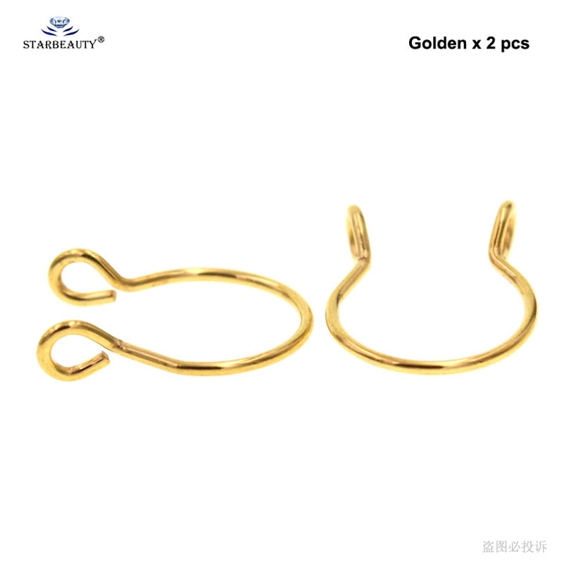 Starbeauty2pcs/lot U Shaped Fake Nose Ring Hoop Septum Rings Titanium Nose Piercing Earrings Fake Piercing Oreja Pircing Jewelry