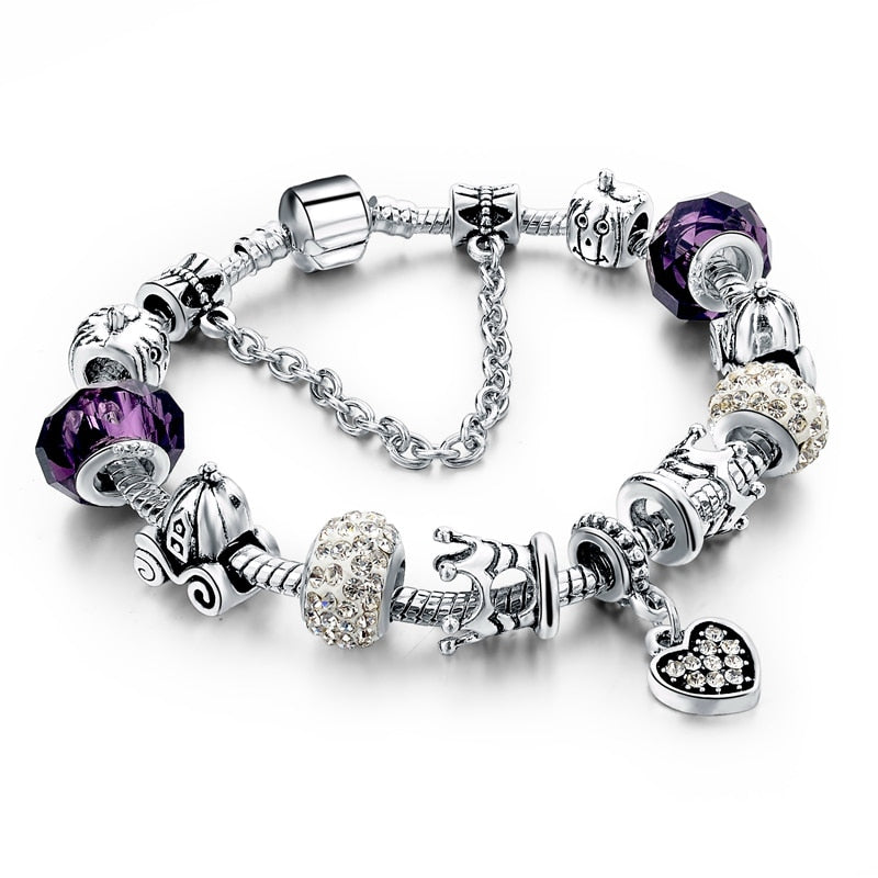 ATTRACTTO Hot Selling Heart Charm Bracelets&Bangles Gold Bracelets For Women Pulsera Famous Brand Jewellery Bracelet SBR150074