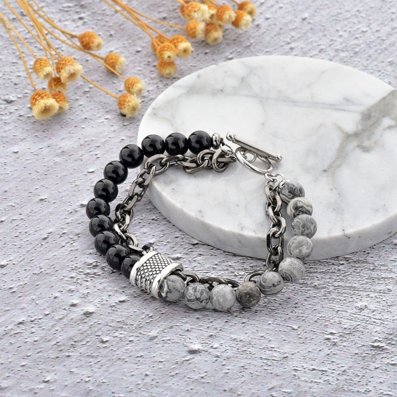 ATTRACTTO Trendy Stainless Steel Bracelets Bangles For Women Male Jewelry Bracelet Handmade Jewelry Distance Bracelet SBR190036