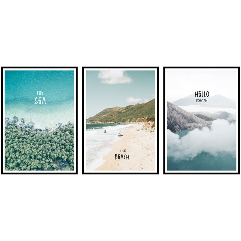 Simple Paint By Numbers Landscape Painting Beach Vacation Poster Print Letter Canvas Painting Picture Home Wall Art Decoration