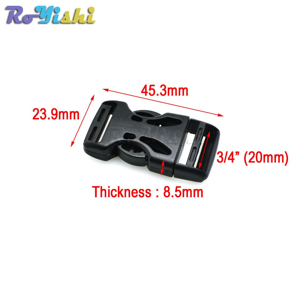 Plastic 5/8" 3/4" 1" 1-1/4" 1-1/2" 2" Adjustable Buckle For Backpack Straps Luggage Webbing