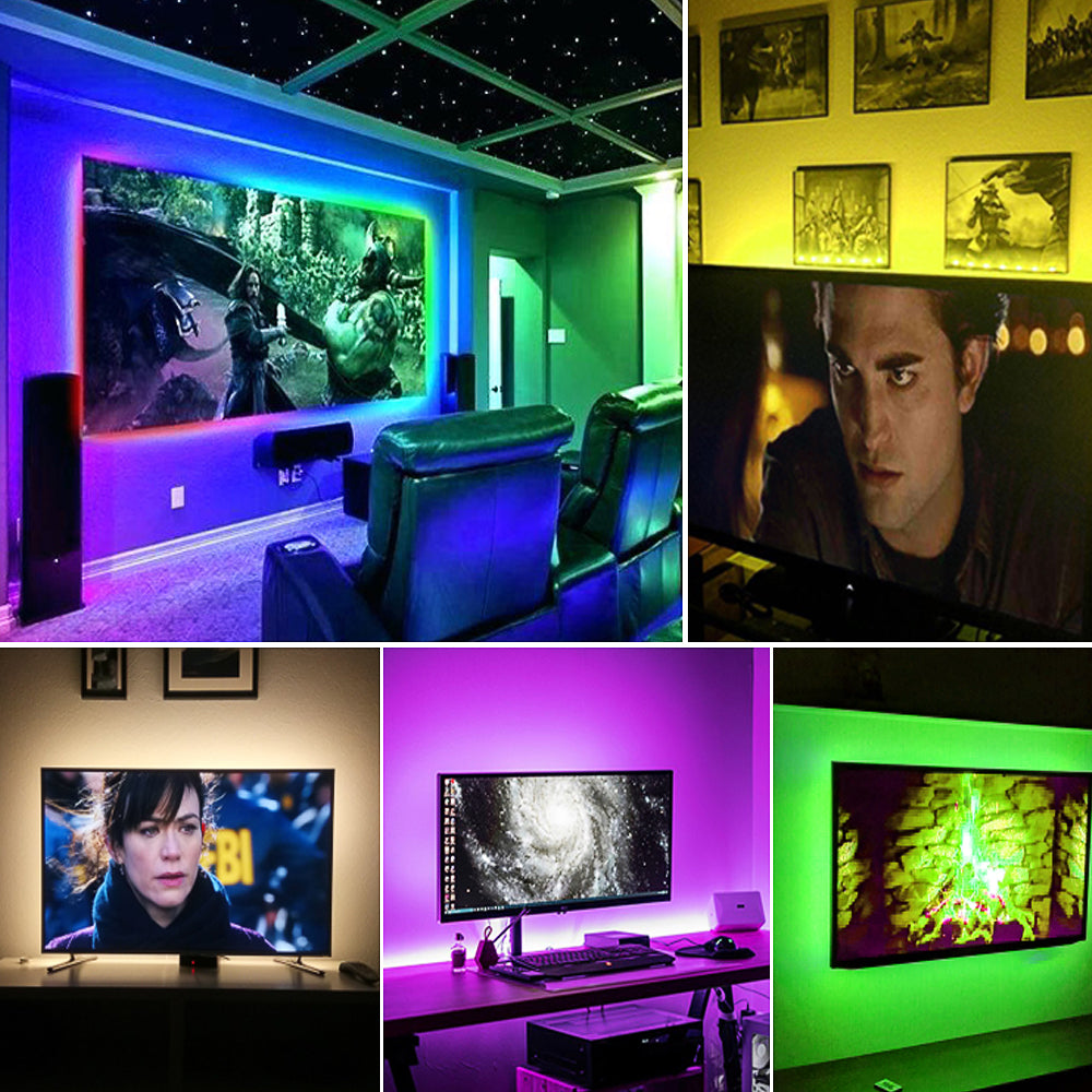1M 2M 3M LED TV Backlight RGB Neon lamp 5050SMD LED Strip Light For TV HDTV background Lighting with 24 keys remote control