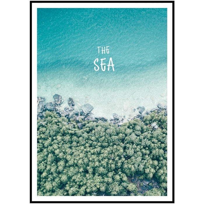 Simple Paint By Numbers Landscape Painting Beach Vacation Poster Print Letter Canvas Painting Picture Home Wall Art Decoration