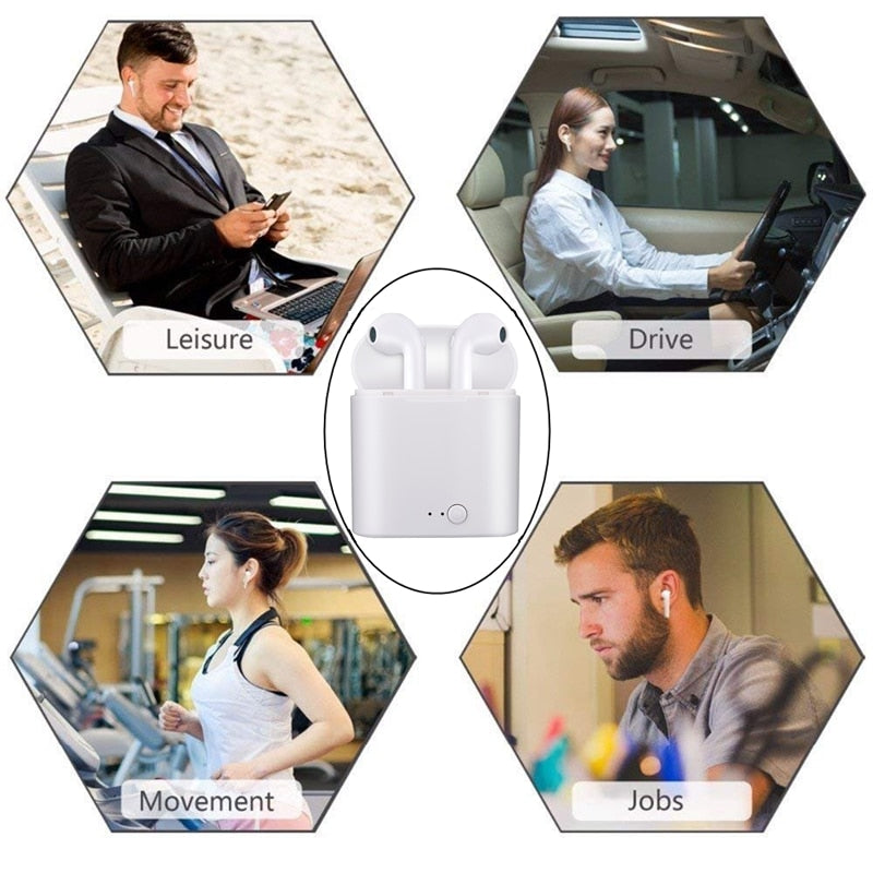 i7s TWS Wireless Earphone 3D Bluetooth5.0 Headphones Android Headset For Iphone 7 8 plus x xr Xiaomi Mi 9T + Charging Box Sport