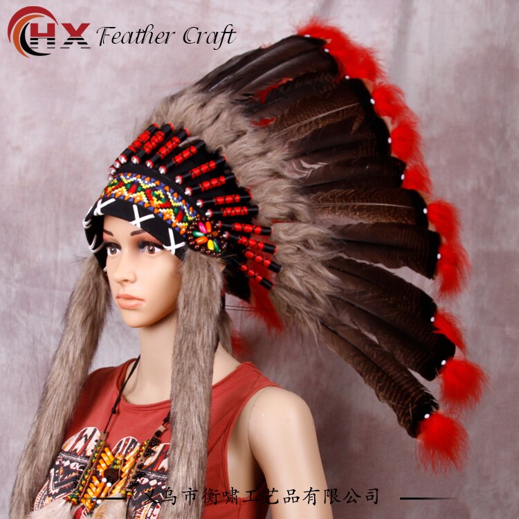 Indian Feather headdress handmade feather costumes native feather headdress war bonnet indian feather hat