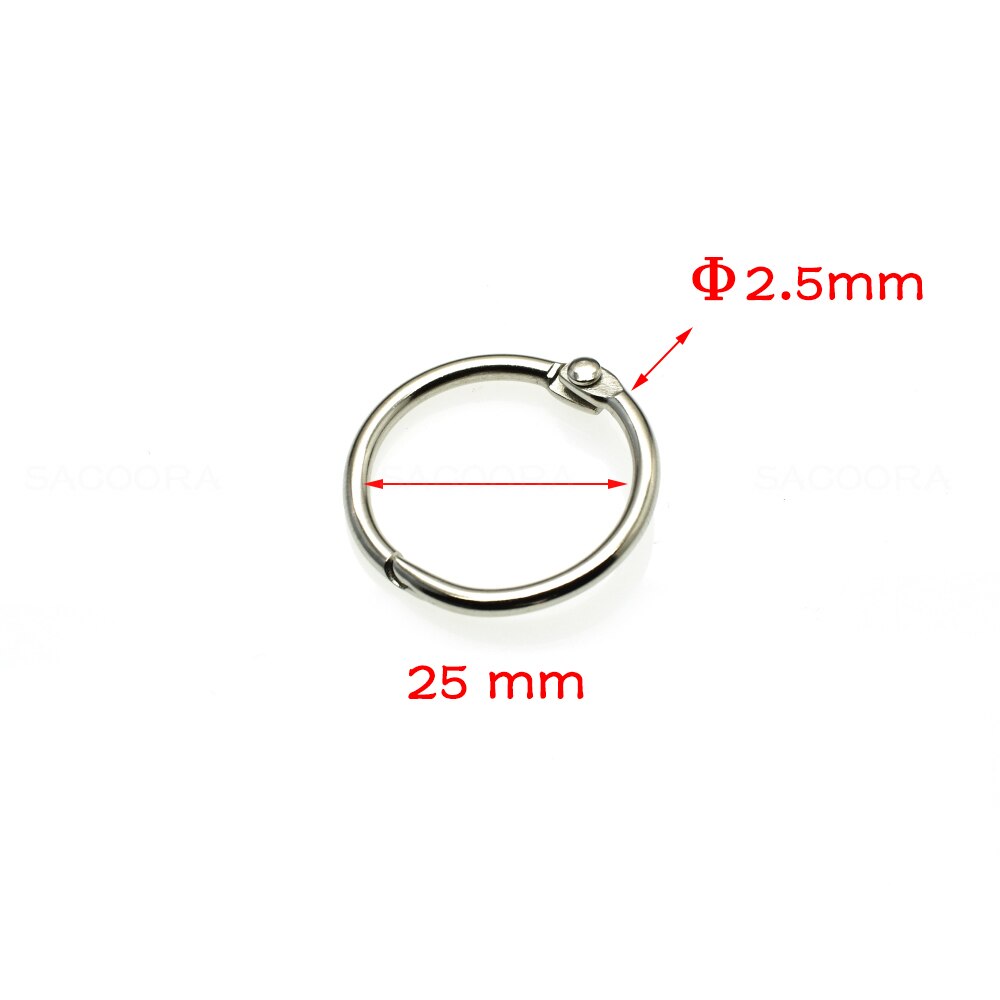 Loose Leaf Book Binder Hinge Snap O Ring Locking Keychain Metal Craft Parts