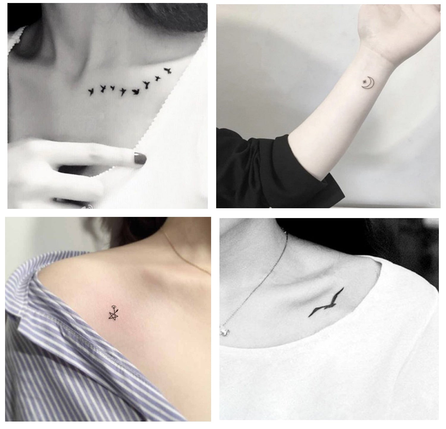 32pcs/set Waterproof Temporary Body Stickers Rabbit Mountain Dinosaur Black Faux Tatouage for Men Women Tatouage Temporaire