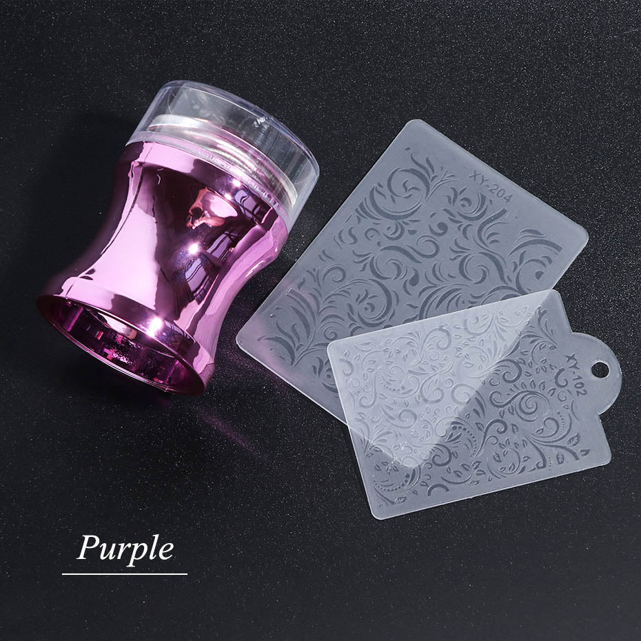 3pcs Silicone Nail Stamper Scraper Set Metallic Handle Nail Art Stamp For Stamping Polish Print Manicure Image Plate Tool JI1033