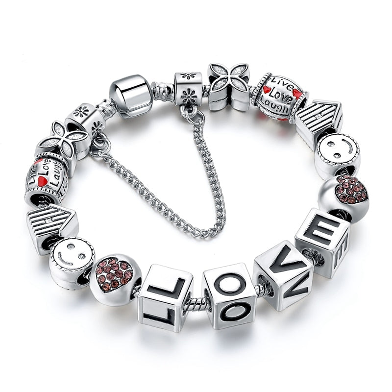 ATTRACTTO Heart Charm Bracelets For Women Jewelry Making Gold Chain Bead Bracelets&Bangles Original Pulsera Bracelet SBR160131