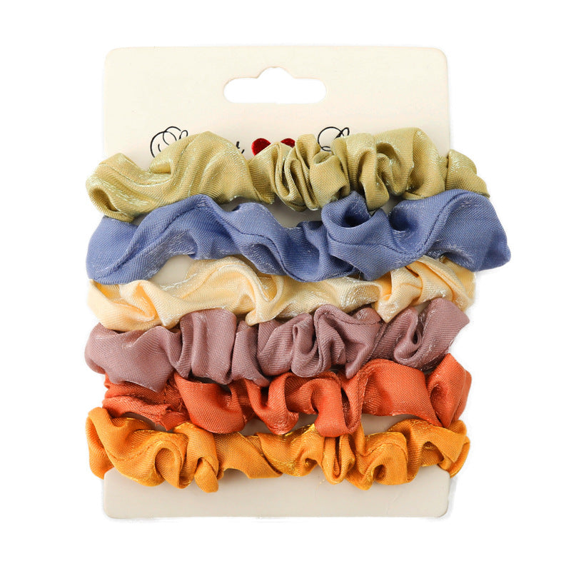 1 Set Scrunchies Hair Ring Candy Color Hair Ties Rope Autumn Winter Women Ponytail Hair Accessories 4-6Pcs Girls Hairbands Gifts