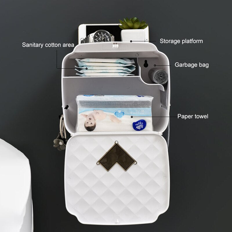ONEUP Portable Toilet Paper Holder Plastic Waterproof Paper Dispenser For Toilet Home Storage Box Bathroom Accessories