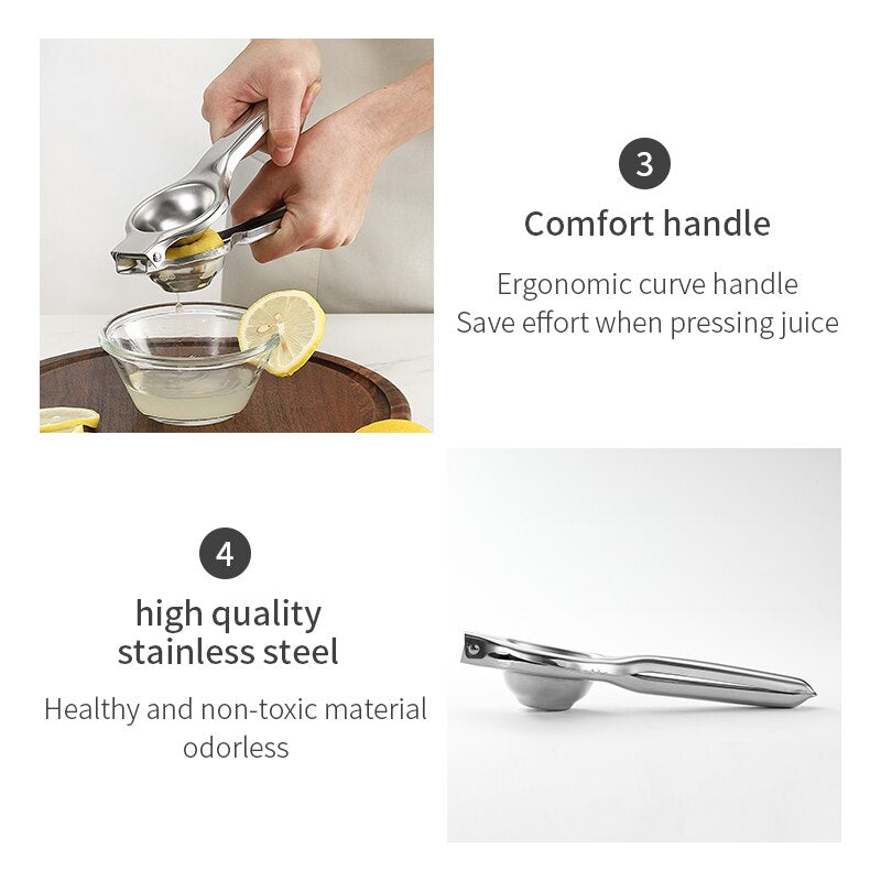 Practical Kitchen Tools Lemon Squeezer Stainless Steel Orange Juicer Fruit Juice Reamers Fast Handle Press Multifunctional Tool