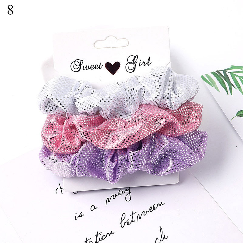 1 Set Scrunchies Hair Ring Candy Color Hair Ties Rope Autumn Winter Women Ponytail Hair Accessories 4-6Pcs Girls Hairbands Gifts
