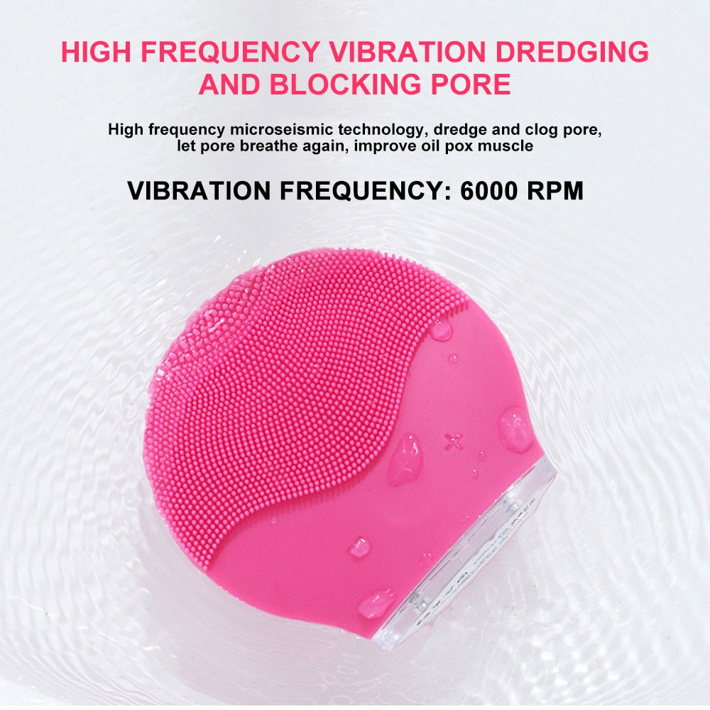 Professional Ultrasonic Vibration Electric Facial Cleansing Face Washing Brush Skin Blackhead Remover Pore Cleaner Face Massage