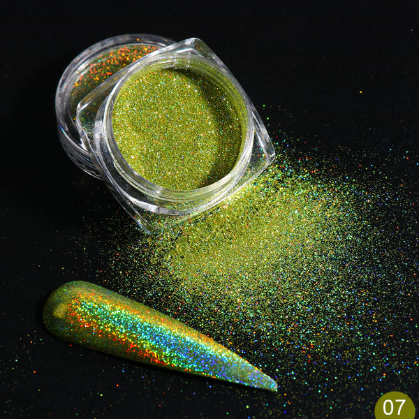 1Box Glitter for Nails Holographic Dip Powder Mirror Polishing Chrome Pigments Nail Art Decorations Laser Dazzling Dust LA1028-1