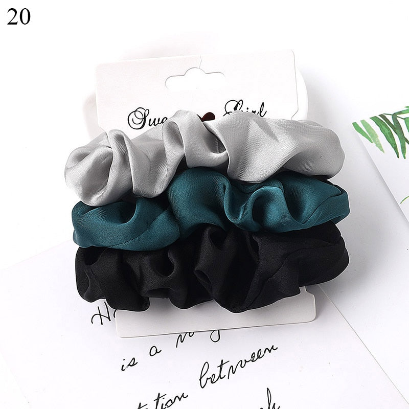 1 Set Scrunchies Hair Ring Candy Color Hair Ties Rope Autumn Winter Women Ponytail Hair Accessories 4-6Pcs Girls Hairbands Gifts