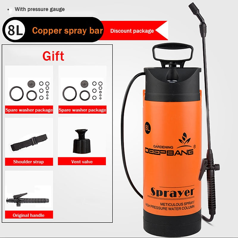 Hot Sale Garden Pressure Sprayer Irrigation Flower Plant Comes With Pressure Gauge Watering Can Pesticide Fertilizer Spray Tool