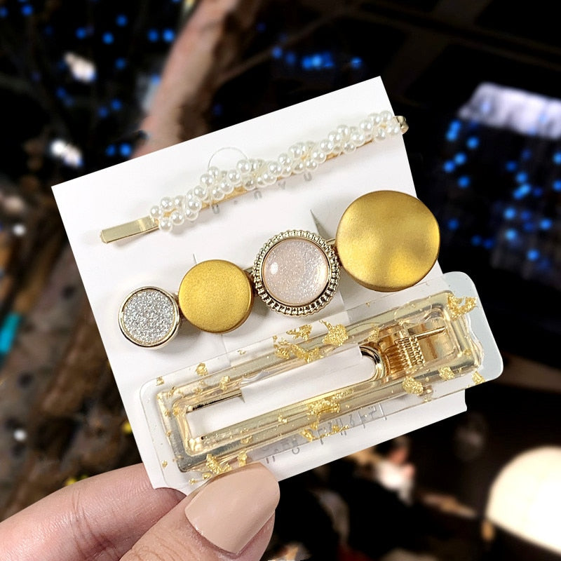 1Set Popular Pearl Hair Clips Fashionable Woman Summer Hair accessories Hairpins BB Clip Styling Tools Barrettes Headwear